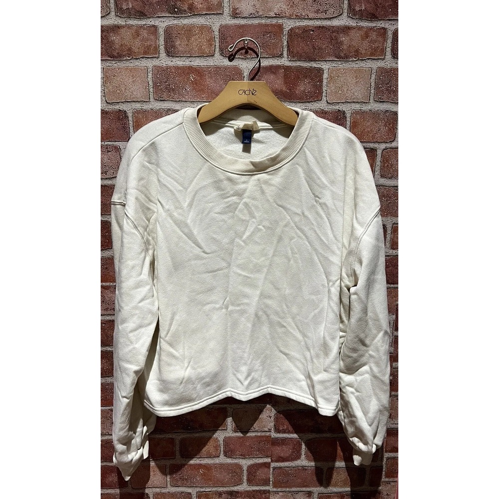 Universal Threads Sweatshirt Womens Sz L Solid Cream Thermal Insides Long‎ Slv